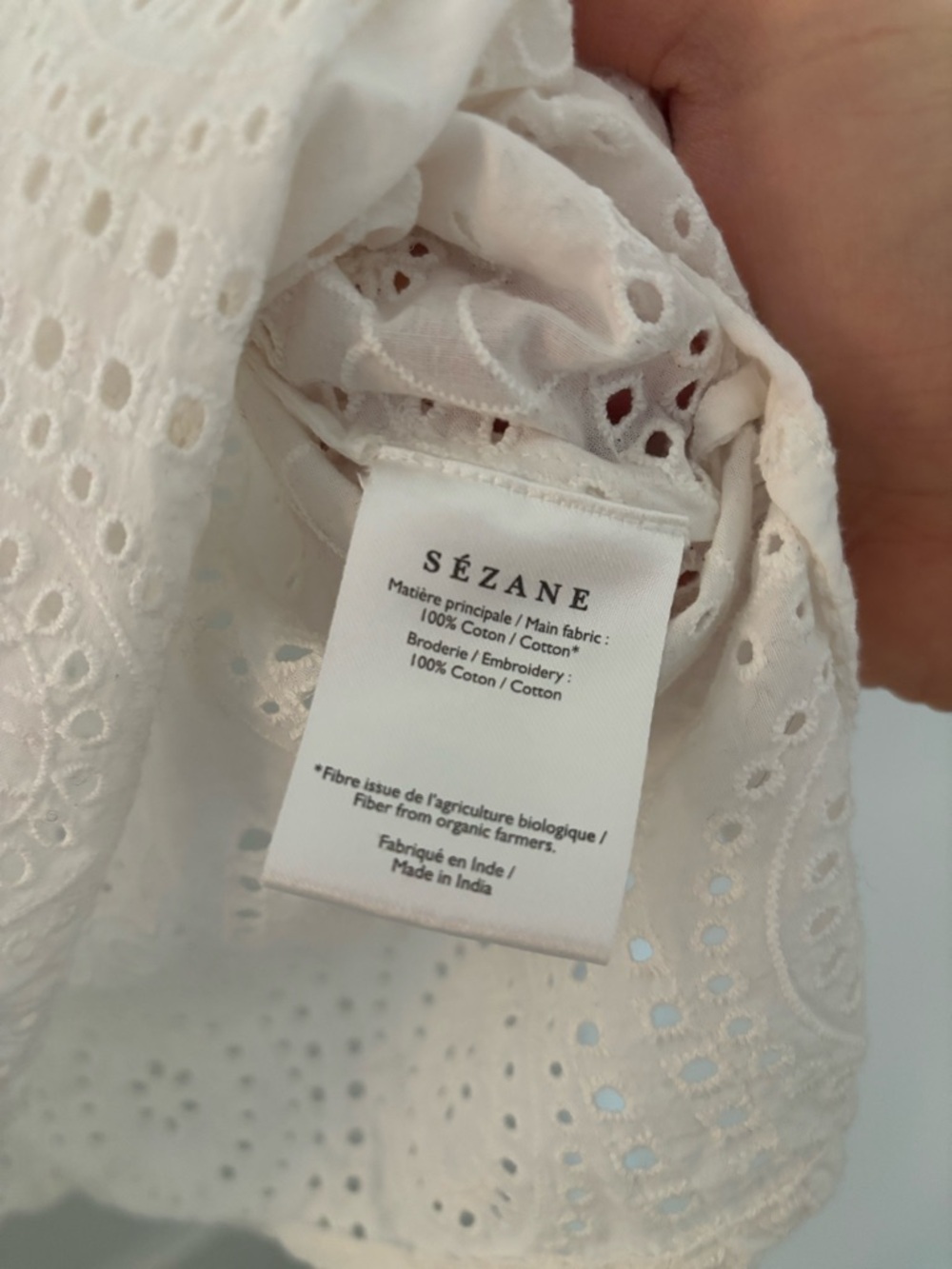 Sezane Rosa white eyelet sleeveless top - Picture 6 of 6